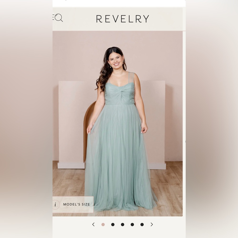 Revelry Pippa tulle dress in sage green.